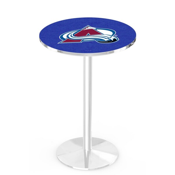 Holland Bar Stool Co 36" Chrome Colorado Avalanche Pub Table, 36" dia. Top - L214C3636COLAVA