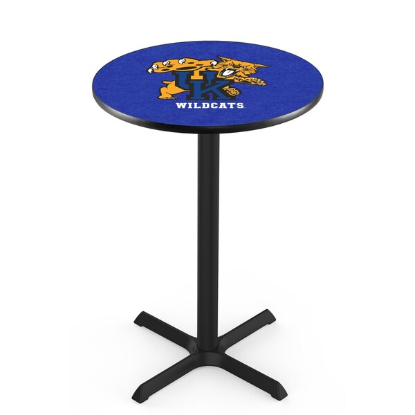 Holland Bar Stool Co 36" Blk Wrinkle Kentucky "Wildcat" Pub Table, 36" dia. Top - L211B3636UKYCAT