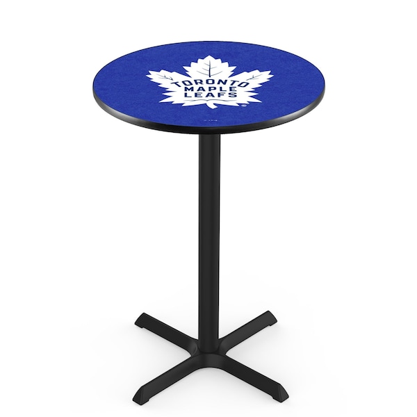 Holland Bar Stool Co 36" Blk Wrinkle Toronto Maple Leafs Pub Table, 36" dia. Top - L211B3636TORMPL