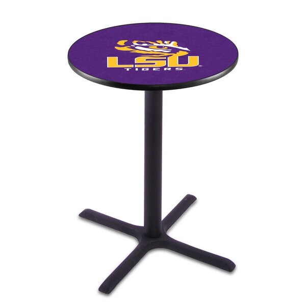 Holland Bar Stool Co 42" Blk Wrinkle Louisiana State Pub Table - L211B4228LASTUN
