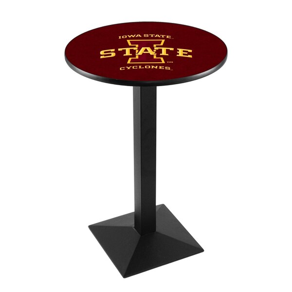 Holland Bar Stool Co 36" Blk Wrinkle Iowa State Pub Table - L217B3628IOWAST