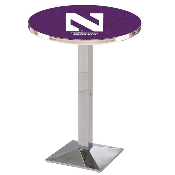 Holland Bar Stool Co 36" Chrome Northwestern Pub Table, 36" dia. Top - L217C3636NTHWST