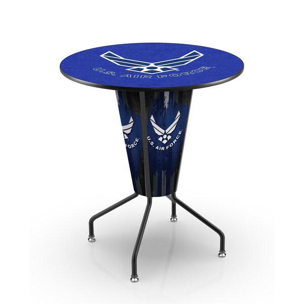 Holland Bar Stool Co Lighted 42" Black Air Force Pub Table - L218B42AIRFOR36RAIRFOR
