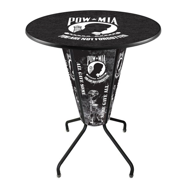Holland Bar Stool Co Lighted 42" Black POW/MIA Pub Table - L218B42POWMIA36RPOWMIA