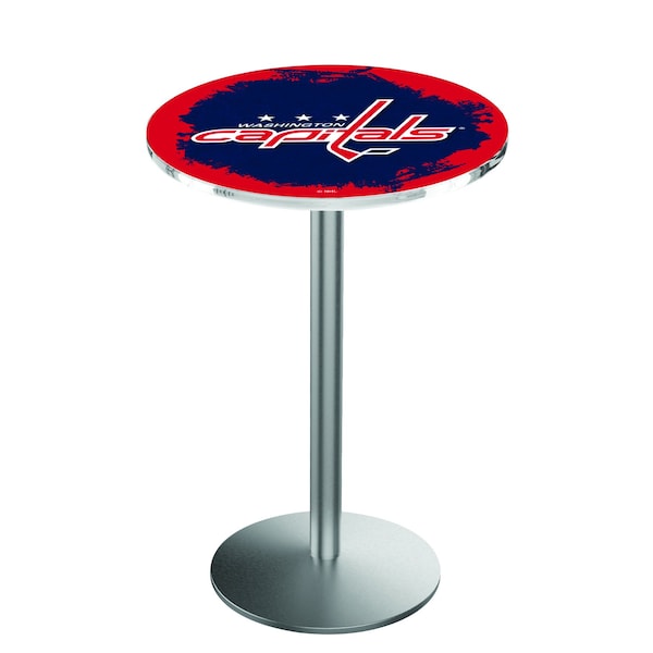 Holland Bar Stool Co 36" Stainless Steel Washington Capitals Pub Table - L214S3628WSHCAP