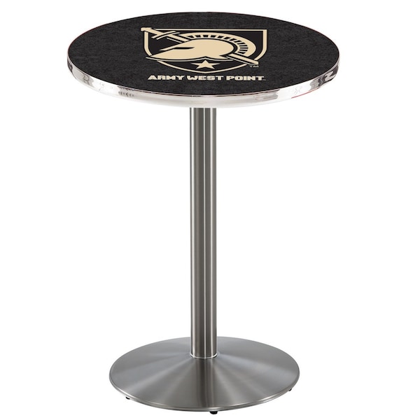 Holland Bar Stool Co 36" Stainless Steel US Military Academy ARMY Pub Table - L214S3628USMILA