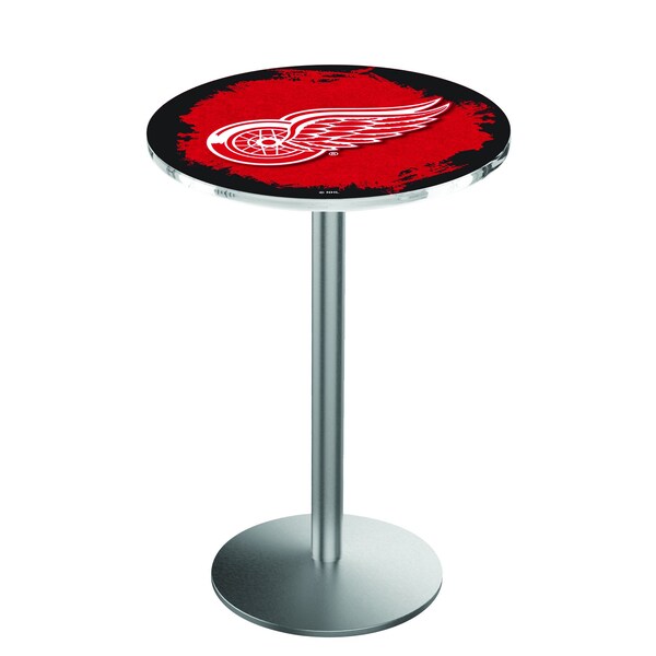 Holland Bar Stool Co 36" Stainless Steel Detroit Red Wings Pub Table - L214S3628DETRED