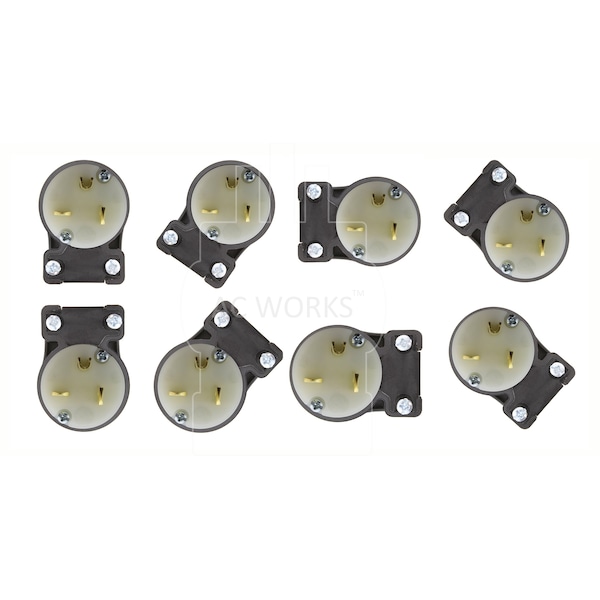Ac Works NEMA 5-20 20A 125V All Angles Plug with UL, C-UL Approval - ASE520P