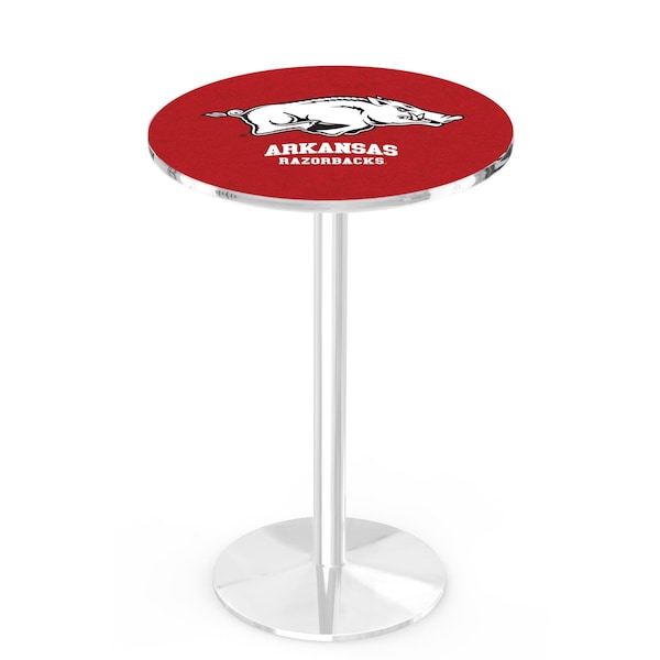 Holland Bar Stool Co 36" Chrome Arkansas Pub Table, 36" dia. Top - L214C3636ARKNUN