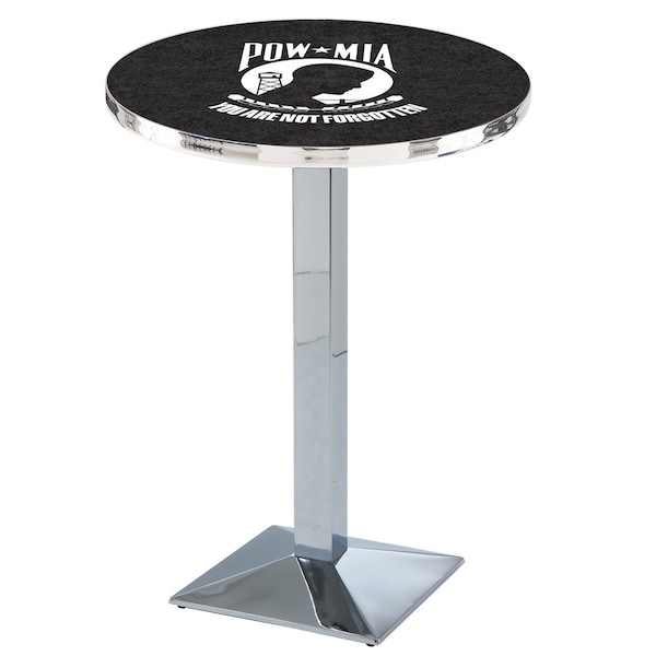 Holland Bar Stool Co 36" Chrome POW/MIA Pub Table - L217C3628POWMIA