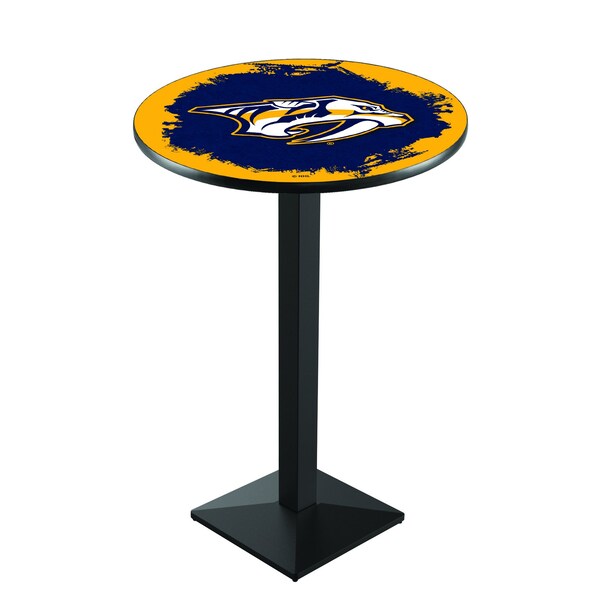 Holland Bar Stool Co 36" Blk Wrinkle Nashville Predators Pub Table - L217B3628NSHPRE