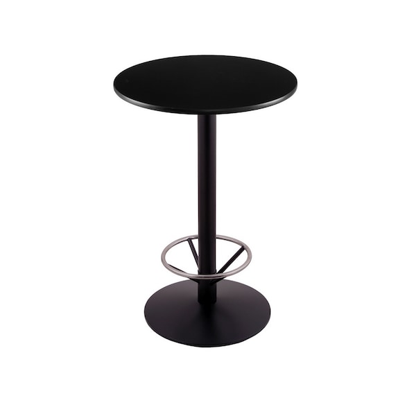 Holland Bar Stool Co 42" 214 Black Table 24" dia. Top, Foot Ring - 214-2242BW24RFTRG
