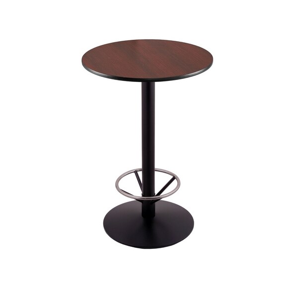 Holland Bar Stool Co 42" 214 Black Table 24" dia. Top, Foot Ring - 214-2242BW24RFTRG