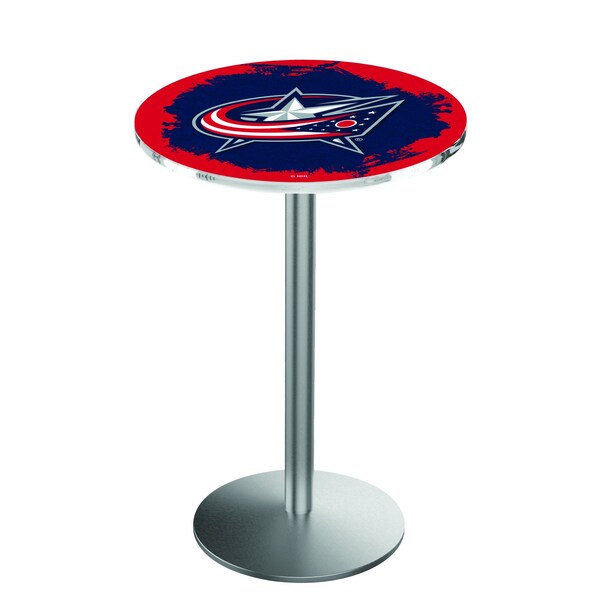 Holland Bar Stool Co 42" Stainless Steel Columbus Blue Jackets Pub Table - L214S4228COLBLU