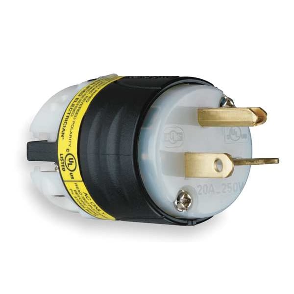 Legrand 3 Wire Ground Monitoring Straight Blade Plug 250VAC 20A - PS5466XGCM
