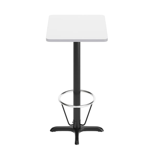 Flash Furniture Rectangle 30 in L, 24 in W, White - XU-WHTB-2430-T2222B-3CFR-GG