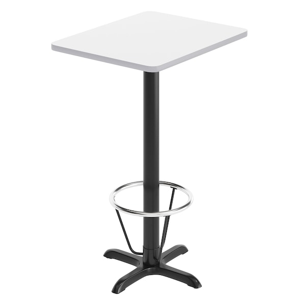 Flash Furniture Rectangle 30 in L, 24 in W, White - XU-WHTB-2430-T2222B-3CFR-GG