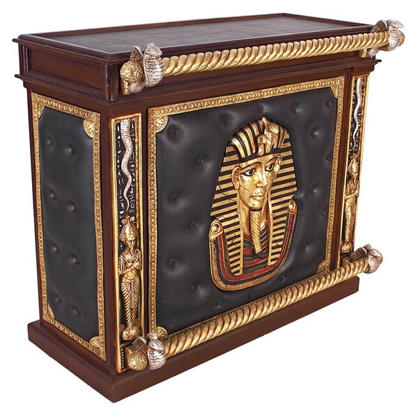 Design Toscano The Altar of Tenenit: Egyptian Bar with Two Barstools - NE36342