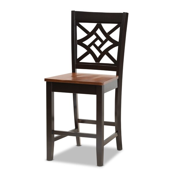 Baxton Studio Nicolette Modern and Contemporary Two-Tone Dark Brown and Walnut Brown Finished Wood 5-Piece Pub Set - 176-11425-9776-ZORO