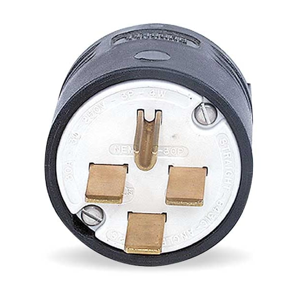 Hubbell 4 Wire Industrial Straight Blade Plug 250VAC 30A - HBL8431C