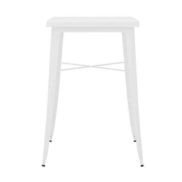 Flash Furniture Square 27.75" L, 27.75" W, 40" H, Metal Top, White - CH-31330-WH-GG