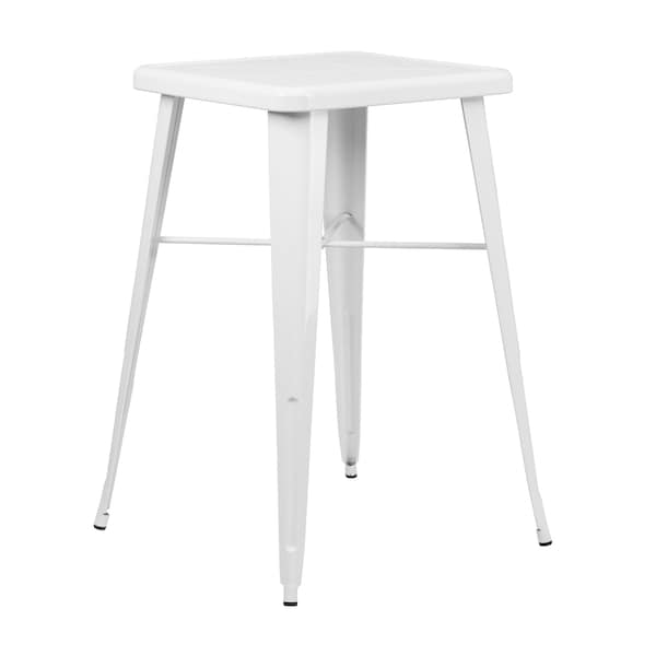Flash Furniture Square 27.75" L, 27.75" W, 40" H, Metal Top, White - CH-31330-WH-GG