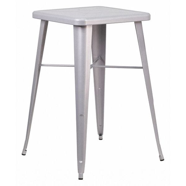 Flash Furniture Square 27.75" L, 27.75" W, 40" H, Metal Top, Grey - CH-31330-SIL-GG