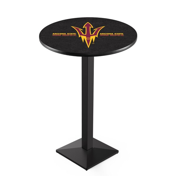 Holland Bar Stool Co 36" Blk Wrinkle Arizona State Pub Table, Pitchfork - L217B3628ARIZST-F