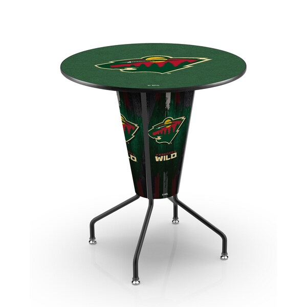 Holland Bar Stool Co Lighted 42" Black Minnesota Wild Pub Table - L218B42MINWLD36RMINWLD