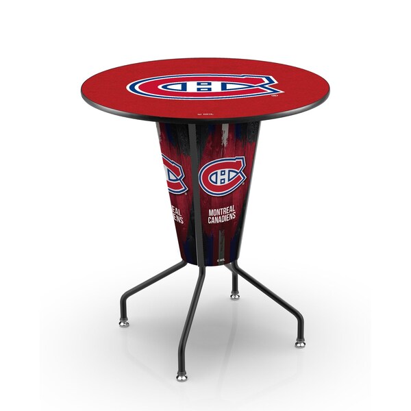 Holland Bar Stool Co Lighted 42" Black Montreal Canadiens Pub Table - L218B42MONCAN36RMONCAN