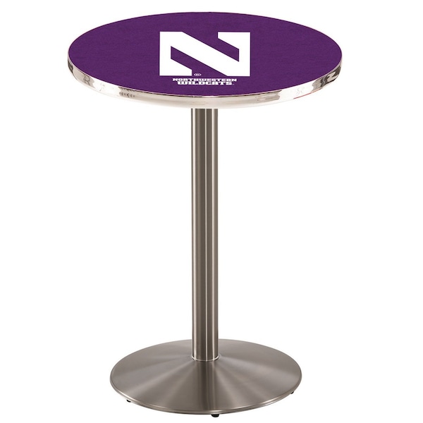 Holland Bar Stool Co 42" Stainless Steel Northwestern Pub Table - L214S4228NTHWST