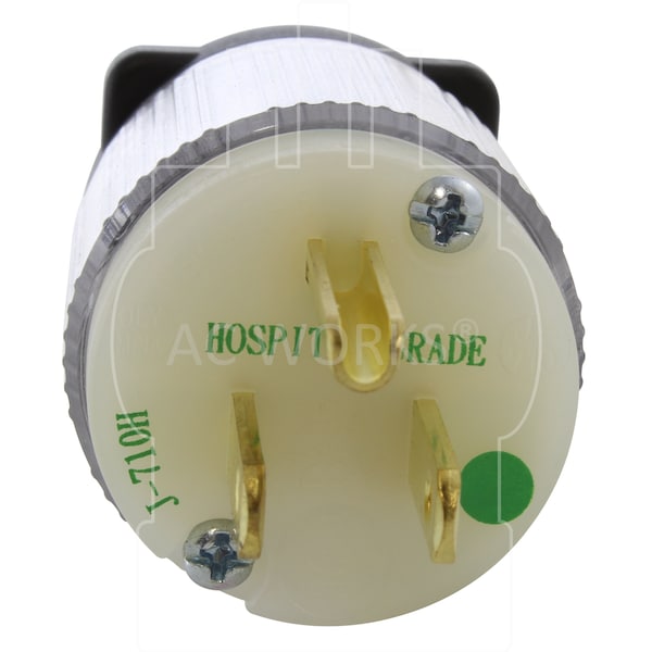 Ac Works NEMA 5-15P 15A 125V Medical/Hospital Grade Plug with UL, C-UL Approval in Clear - ASMD515P-CL