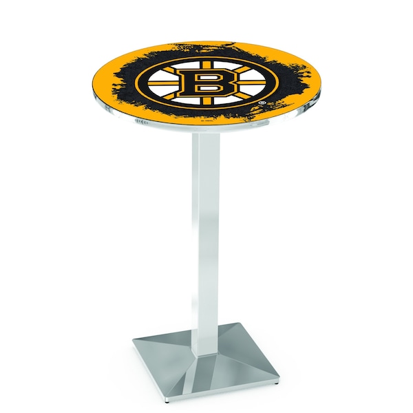 Holland Bar Stool Co 42" Chrome Boston Bruins Pub Table - L217C4228BOSBRU