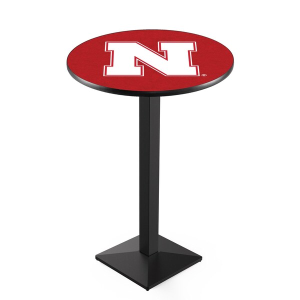 Holland Bar Stool Co 42" Blk Wrinkle Nebraska Pub Table, 36" dia. Top - L217B4236NEBRUN