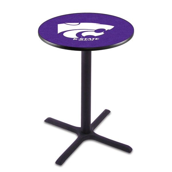 Holland Bar Stool Co 36" Blk Wrinkle Kansas State Pub Table - L211B3628KNSASS