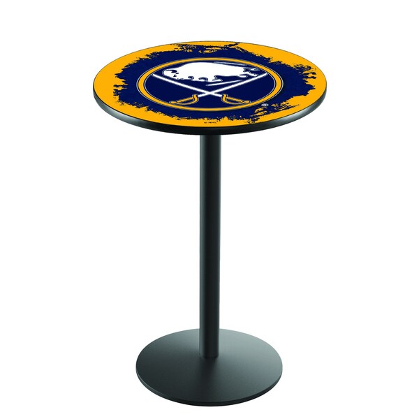 Holland Bar Stool Co 36" Blk Wrinkle Buffalo Sabres Pub Table - L214B3628BUFSAB