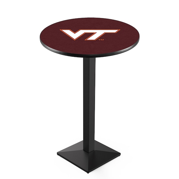 Holland Bar Stool Co 36" Blk Wrinkle Virginia Tech Pub Table, 36" dia. Top - L217B3636VATECH