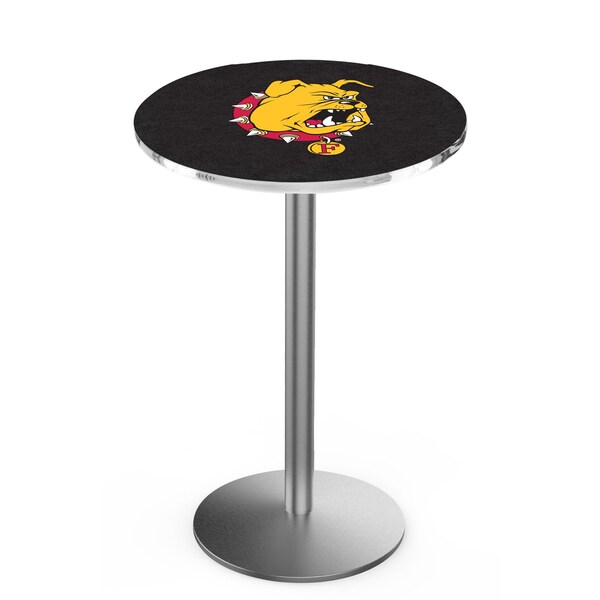 Holland Bar Stool Co 36" Stainless Steel Ferris State Pub Table, 36" dia. Top - L214S3636FERRST