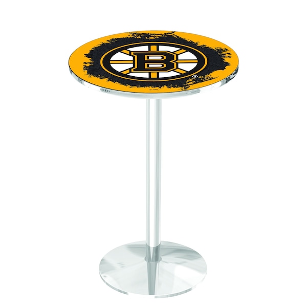 Holland Bar Stool Co 42" Chrome Boston Bruins Pub Table - L214C4228BOSBRU