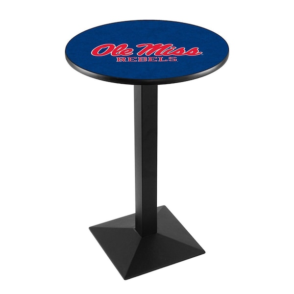 Holland Bar Stool Co 42" Blk Wrinkle Ole' Miss Pub Table, 36" dia. Top - L217B4236MSSPPU