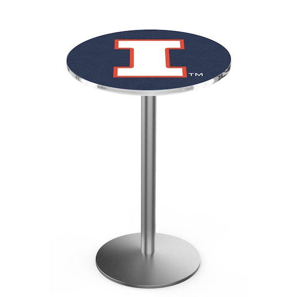 Holland Bar Stool Co 42" Stainless Steel Illinois Pub Table, 36" dia. Top - L214S4236ILLINIU
