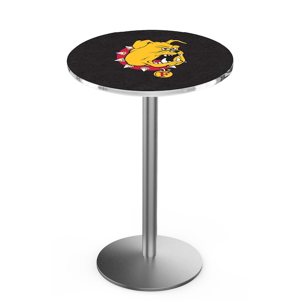 Holland Bar Stool Co 36" Stainless Steel Ferris State Pub Table - L214S3628FERRST