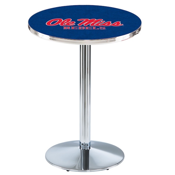 Holland Bar Stool Co 42" Chrome Ole' Miss Pub Table - L214C4228MSSPPU