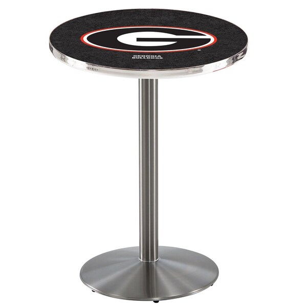 Holland Bar Stool Co 42" Stainless Steel Georgia "G" Pub Table, 36" dia. Top - L214S4236GA-G