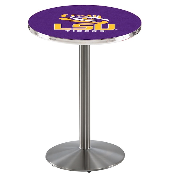Holland Bar Stool Co 36" Stainless Steel Louisiana State Pub Table - L214S3628LASTUN