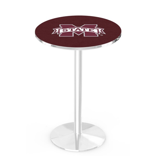 Holland Bar Stool Co 42" Chrome Mississippi State Pub Table - L214C4228MSSSTU