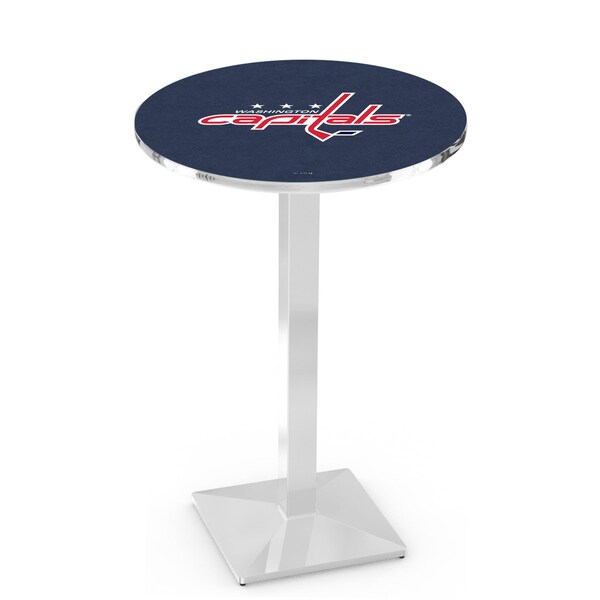 Holland Bar Stool Co 42" Chrome Washington Capitals Pub Table, 36" dia. Top - L217C4236WSHCAP