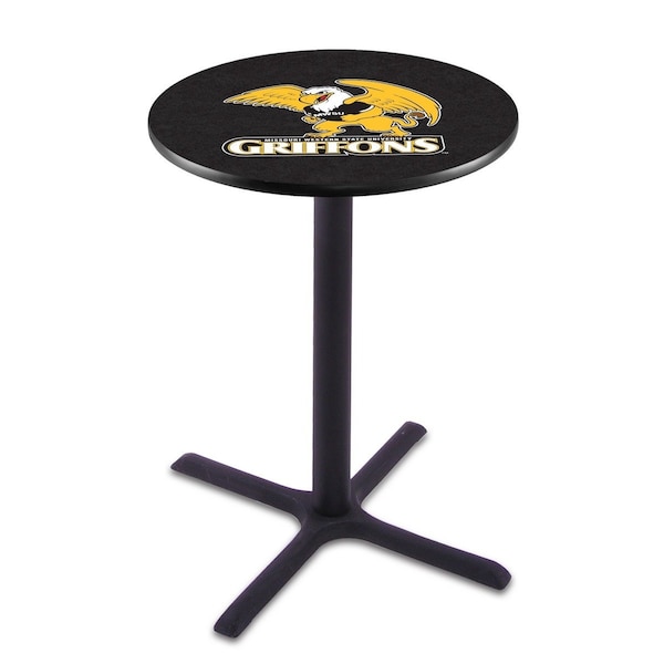 Holland Bar Stool Co 36" Blk Wrinkle Missouri Western State Pub Table, 36" dia. Top - L211B3636MOWST