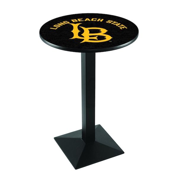 Holland Bar Stool Co 36" Blk Wrinkle Long Beach State University Pub Table - L217B3628LBSTUN