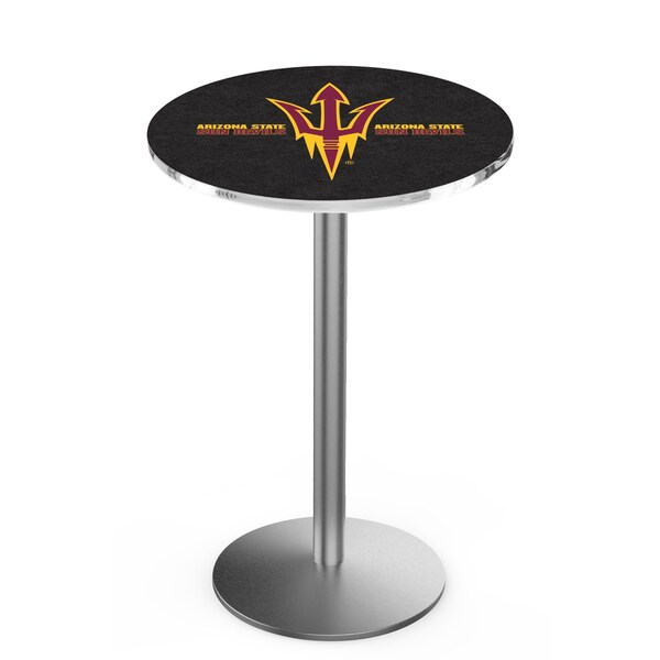 Holland Bar Stool Co 36" Stainless Steel Arizona State Pub Table, Pitchfork - L214S3628ARIZST-F